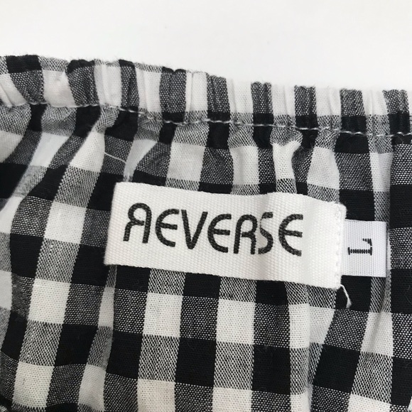 REVERSE Check You Later Romper Black/White Gingham - Picture 8 of 8